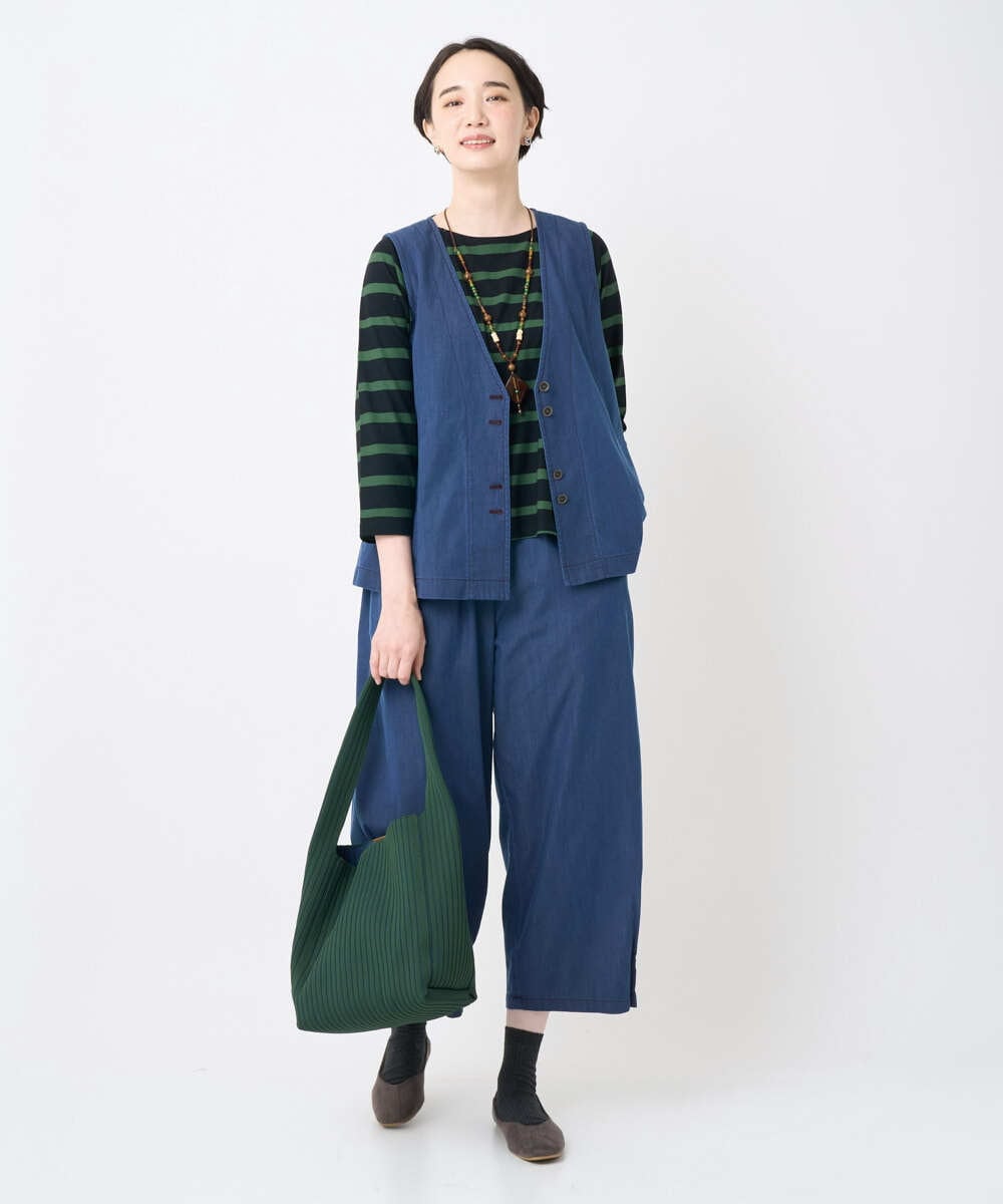 NGDJB21290 GIANNI LO GIUDICE(ジャンニ ロ ジュディチェ) [接触冷感・洗える]ビヨンドデニムＶネックジレ ネイビー
