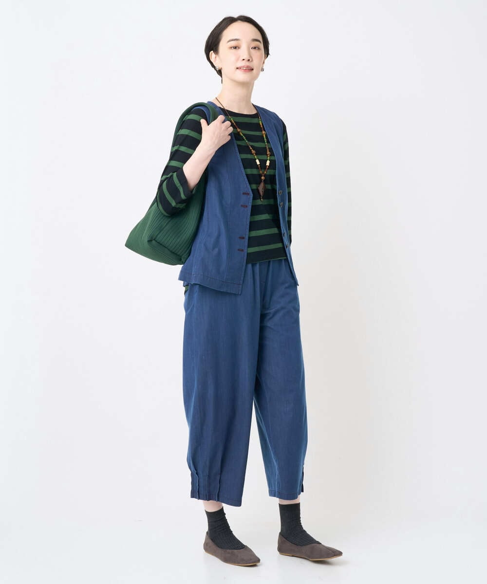 NGDJB21290 GIANNI LO GIUDICE(ジャンニ ロ ジュディチェ) [接触冷感・洗える]ビヨンドデニムＶネックジレ ネイビー