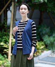 NGDJB21290 GIANNI LO GIUDICE(ジャンニ ロ ジュディチェ) [洗える]ビヨンドデニムＶネックジレ ネイビー