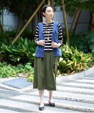 NGDJB21290 GIANNI LO GIUDICE(ジャンニ ロ ジュディチェ) [洗える]ビヨンドデニムＶネックジレ ネイビー