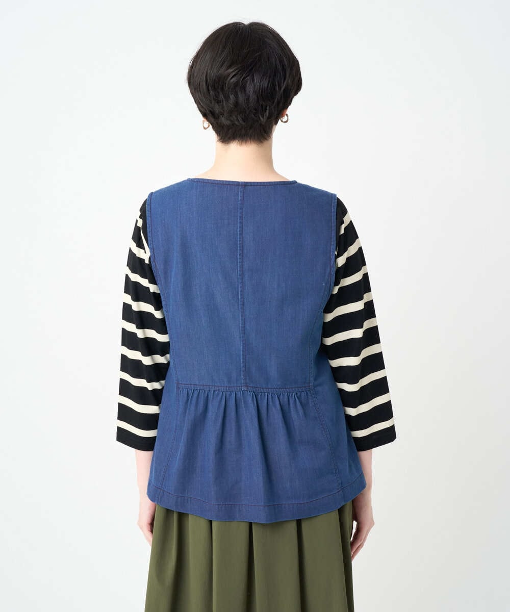 NGDJB21290 GIANNI LO GIUDICE(ジャンニ ロ ジュディチェ) [接触冷感・洗える]ビヨンドデニムＶネックジレ ネイビー