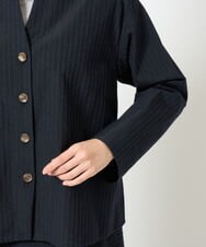 NGDJD11430 GIANNI LO GIUDICE(ジャンニ ロ ジュディチェ) [日本製]ウールステッチストライプジャケット ネイビー