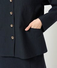 NGDJD11430 GIANNI LO GIUDICE(ジャンニ ロ ジュディチェ) [日本製]ウールステッチストライプジャケット ネイビー