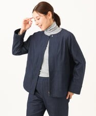 NGDJD14390 GIANNI LO GIUDICE(ジャンニ ロ ジュディチェ) [洗える]デニムライクシャンブレージャケット ネイビー