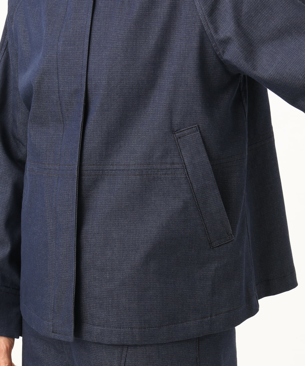 NGDJD14390 GIANNI LO GIUDICE(ジャンニ ロ ジュディチェ) [洗える]デニムライクシャンブレージャケット ネイビー