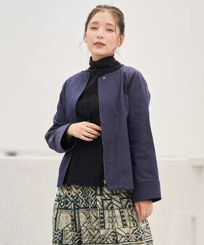 NGDJD14390 GIANNI LO GIUDICE [洗える]デニムライクシャンブレージャケット