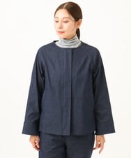NGDJD14390 GIANNI LO GIUDICE(ジャンニ ロ ジュディチェ) [洗える]デニムライクシャンブレージャケット ネイビー