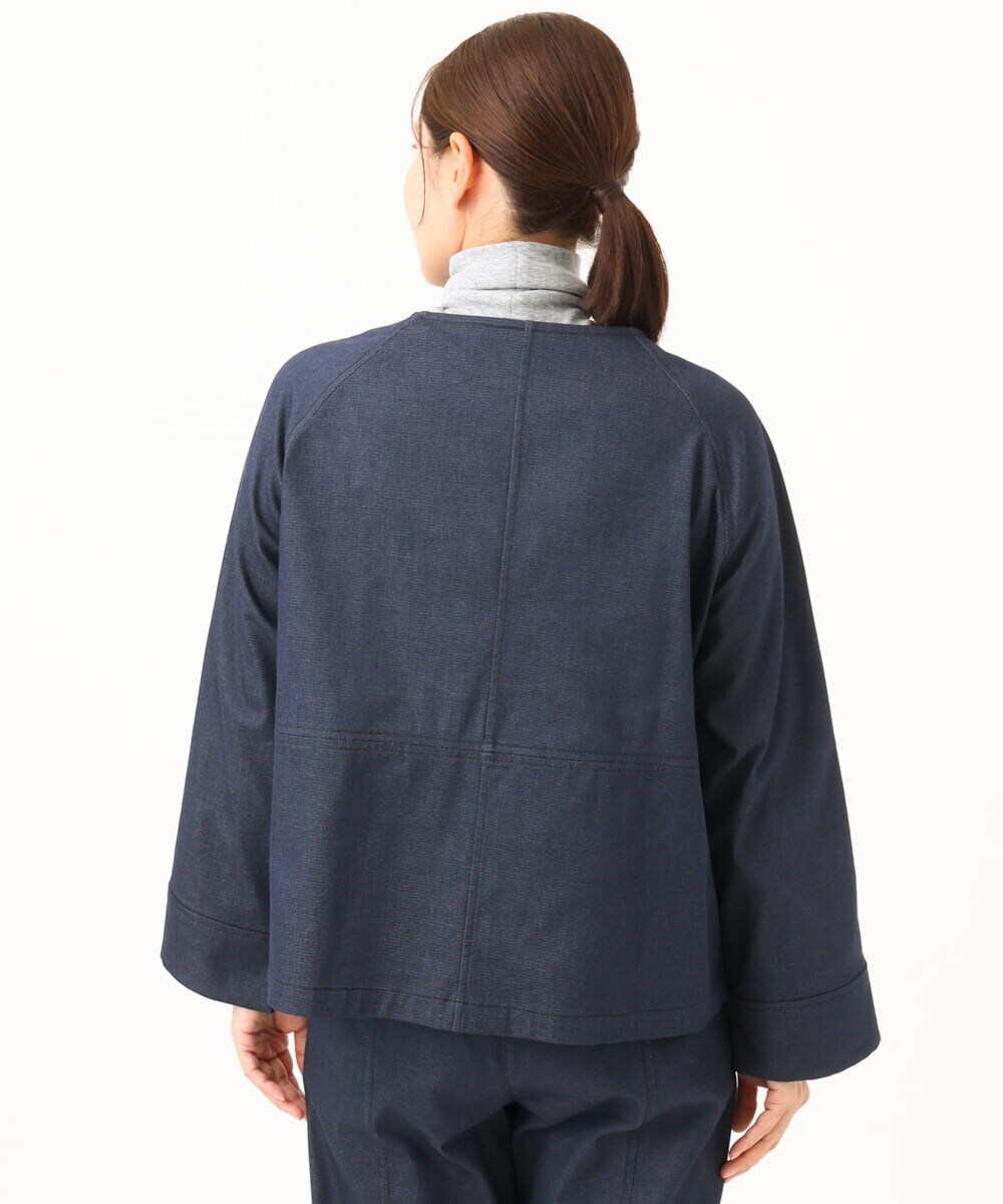 NGDJD14390 GIANNI LO GIUDICE(ジャンニ ロ ジュディチェ) [洗える]デニムライクシャンブレージャケット ネイビー