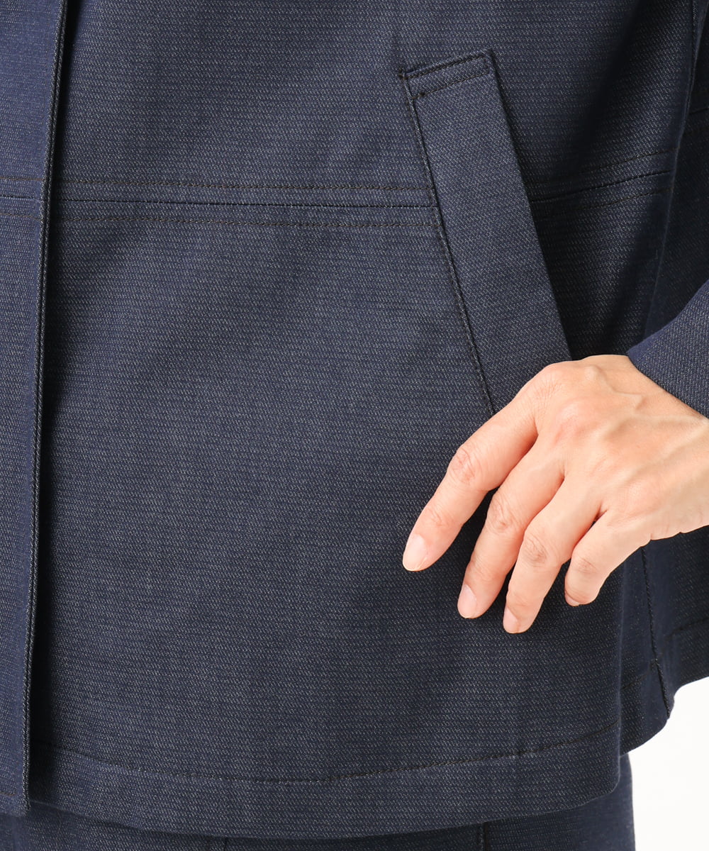 NGDJD14390 GIANNI LO GIUDICE(ジャンニ ロ ジュディチェ) [洗える]デニムライクシャンブレージャケット ネイビー