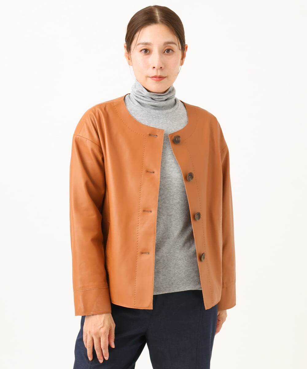 NGDJD15790 GIANNI LO GIUDICE(ジャンニ ロ ジュディチェ) シープレザージャケット オランジュ