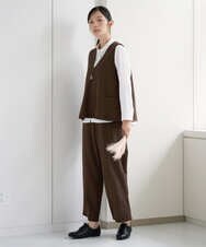 NGDJD18250 GIANNI LO GIUDICE(ジャンニ ロ ジュディチェ) [洗える・日本製]アルガンギャバベスト ブラウン