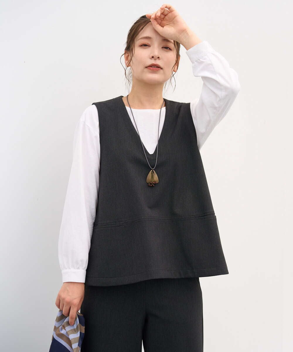 NGDJD18250 GIANNI LO GIUDICE(ジャンニ ロ ジュディチェ) [洗える・日本製]アルガンギャバベスト ブラウン