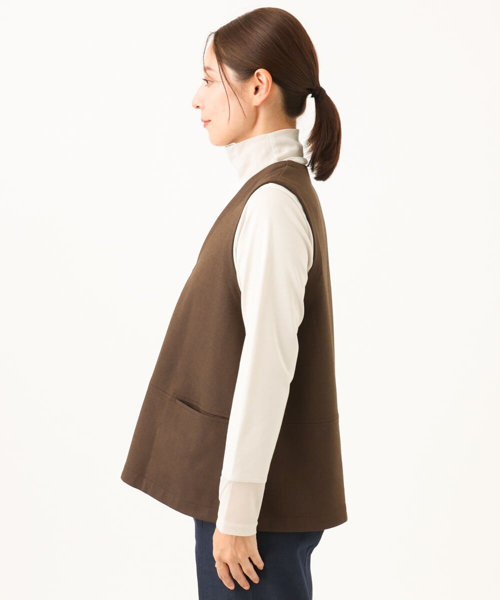 NGDJD18250 GIANNI LO GIUDICE(ジャンニ ロ ジュディチェ) [洗える・日本製]アルガンギャバベスト ブラウン