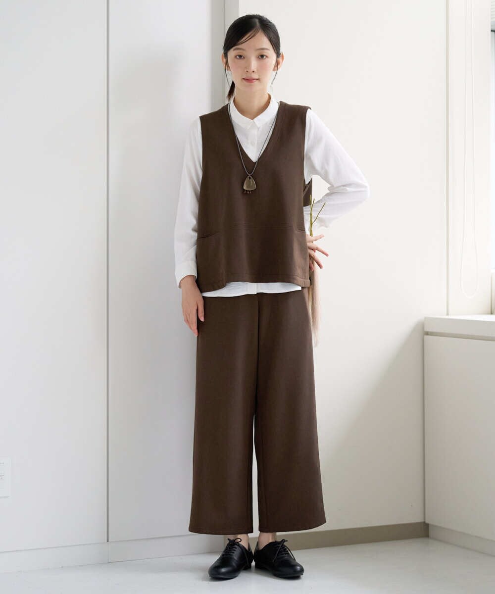 NGDJD18250 GIANNI LO GIUDICE(ジャンニ ロ ジュディチェ) [洗える・日本製]アルガンギャバベスト ブラウン