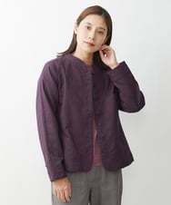 NGDJS20390 GIANNI LO GIUDICE(ジャンニ ロ ジュディチェ) [洗える]ステッチドビーショート丈ジャケット パープル