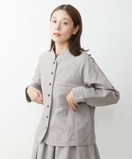 NGDJS20390 GIANNI LO GIUDICE(ジャンニ ロ ジュディチェ) [洗える]ステッチドビーショート丈ジャケット グレー