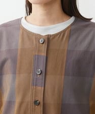 NGDJS21430 GIANNI LO GIUDICE(ジャンニ ロ ジュディチェ) 先染めチェックギャバジンジャケット ブラウン