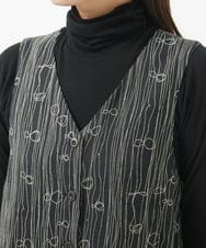 NGEAB50540 GIANNI LO GIUDICE(ジャンニ ロ ジュディチェ) [洗える]ウール混ボイルリボンプリントジャンパースカート ブラック