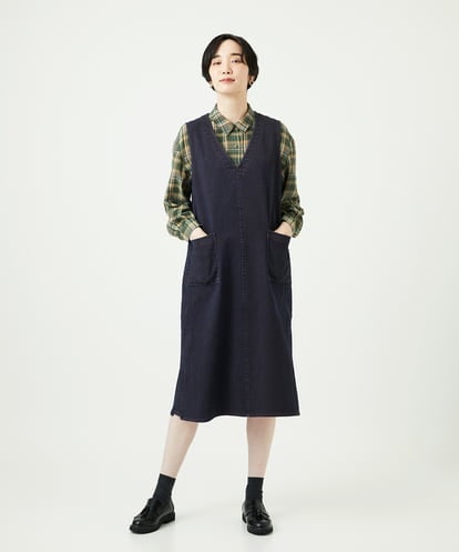 NGEAE12390 GIANNI LO GIUDICE [洗える]デニムカラーリバーワンピース