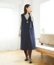 NGEAE12390 GIANNI LO GIUDICE(ジャンニ ロ ジュディチェ) [洗える]デニムカラーリバーワンピース オレンジ