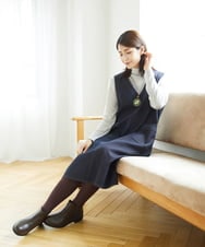 NGEAE12390 GIANNI LO GIUDICE(ジャンニ ロ ジュディチェ) [洗える]デニムカラーリバーワンピース オレンジ