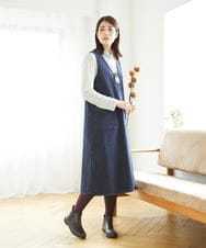 NGEAE12390 GIANNI LO GIUDICE(ジャンニ ロ ジュディチェ) [洗える]デニムカラーリバーワンピース オレンジ