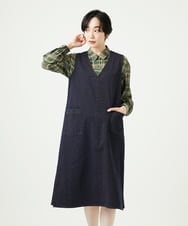NGEAE12390 GIANNI LO GIUDICE(ジャンニ ロ ジュディチェ) [洗える]デニムカラーリバーワンピース オレンジ