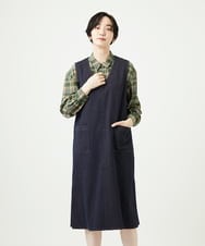 NGEAE12390 GIANNI LO GIUDICE(ジャンニ ロ ジュディチェ) [洗える]デニムカラーリバーワンピース オレンジ