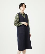 NGEAE12390 GIANNI LO GIUDICE(ジャンニ ロ ジュディチェ) [洗える]デニムカラーリバーワンピース オレンジ