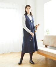 NGEAE12390 GIANNI LO GIUDICE(ジャンニ ロ ジュディチェ) [洗える]デニムカラーリバーワンピース オレンジ