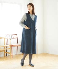 NGEAE12390 GIANNI LO GIUDICE(ジャンニ ロ ジュディチェ) [洗える]デニムカラーリバーワンピース グリーン