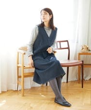 NGEAE12390 GIANNI LO GIUDICE(ジャンニ ロ ジュディチェ) [洗える]デニムカラーリバーワンピース グリーン