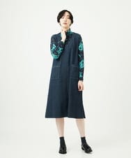 NGEAE12390 GIANNI LO GIUDICE(ジャンニ ロ ジュディチェ) [洗える]デニムカラーリバーワンピース グリーン