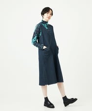 NGEAE12390 GIANNI LO GIUDICE(ジャンニ ロ ジュディチェ) [洗える]デニムカラーリバーワンピース グリーン