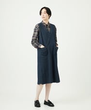 NGEAE12390 GIANNI LO GIUDICE(ジャンニ ロ ジュディチェ) [洗える]デニムカラーリバーワンピース グリーン