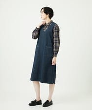 NGEAE12390 GIANNI LO GIUDICE(ジャンニ ロ ジュディチェ) [洗える]デニムカラーリバーワンピース グリーン