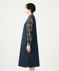 NGEAE12390 GIANNI LO GIUDICE(ジャンニ ロ ジュディチェ) [洗える]デニムカラーリバーワンピース グリーン