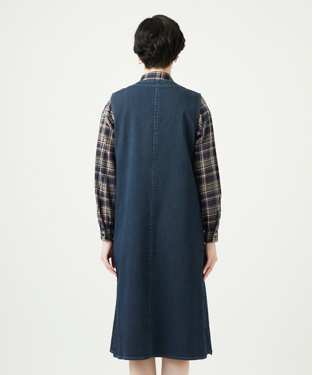 NGEAE12390 GIANNI LO GIUDICE(ジャンニ ロ ジュディチェ) [洗える]デニムカラーリバーワンピース グリーン