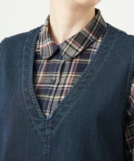 NGEAE12390 GIANNI LO GIUDICE(ジャンニ ロ ジュディチェ) [洗える]デニムカラーリバーワンピース グリーン