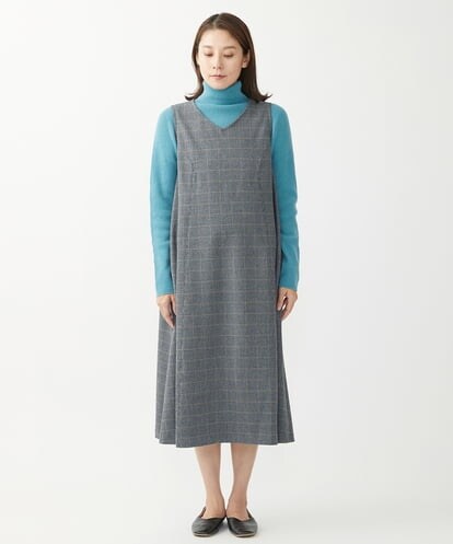 NGEAW25360 GIANNI LO GIUDICE [日本製]ガンクラブチェック柄ストレッチワンピース