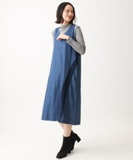 NGEEA32290 GIANNI LO GIUDICE(ジャンニ ロ ジュディチェ) [洗える]フリクションデニムジャンパースカート ネイビー