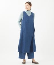 NGEEA32290 GIANNI LO GIUDICE(ジャンニ ロ ジュディチェ) [洗える]フリクションデニムジャンパースカート ネイビー