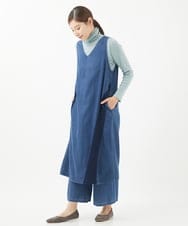 NGEEA32290 GIANNI LO GIUDICE(ジャンニ ロ ジュディチェ) [洗える]フリクションデニムジャンパースカート ネイビー
