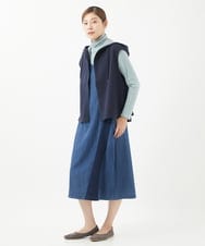 NGEEA32290 GIANNI LO GIUDICE(ジャンニ ロ ジュディチェ) [洗える]フリクションデニムジャンパースカート ネイビー