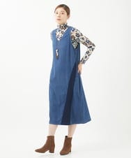 NGEEA32290 GIANNI LO GIUDICE(ジャンニ ロ ジュディチェ) [洗える]フリクションデニムジャンパースカート ネイビー