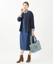 NGEEA32290 GIANNI LO GIUDICE(ジャンニ ロ ジュディチェ) [洗える]フリクションデニムジャンパースカート ネイビー