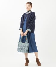 NGEEA32290 GIANNI LO GIUDICE(ジャンニ ロ ジュディチェ) [洗える]フリクションデニムジャンパースカート ネイビー