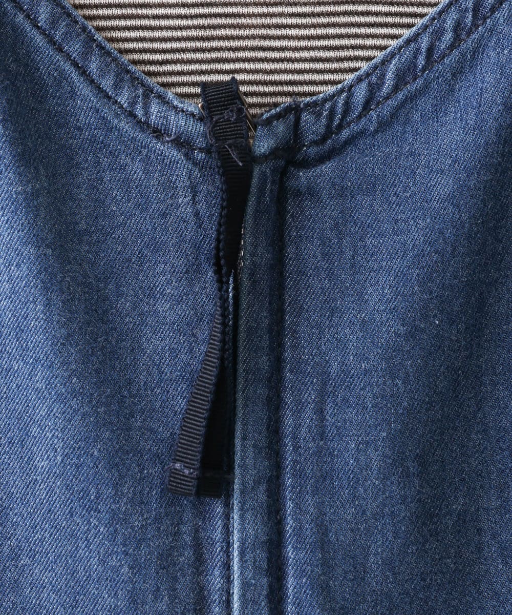 NGEEA32290 GIANNI LO GIUDICE(ジャンニ ロ ジュディチェ) [洗える]フリクションデニムジャンパースカート ネイビー