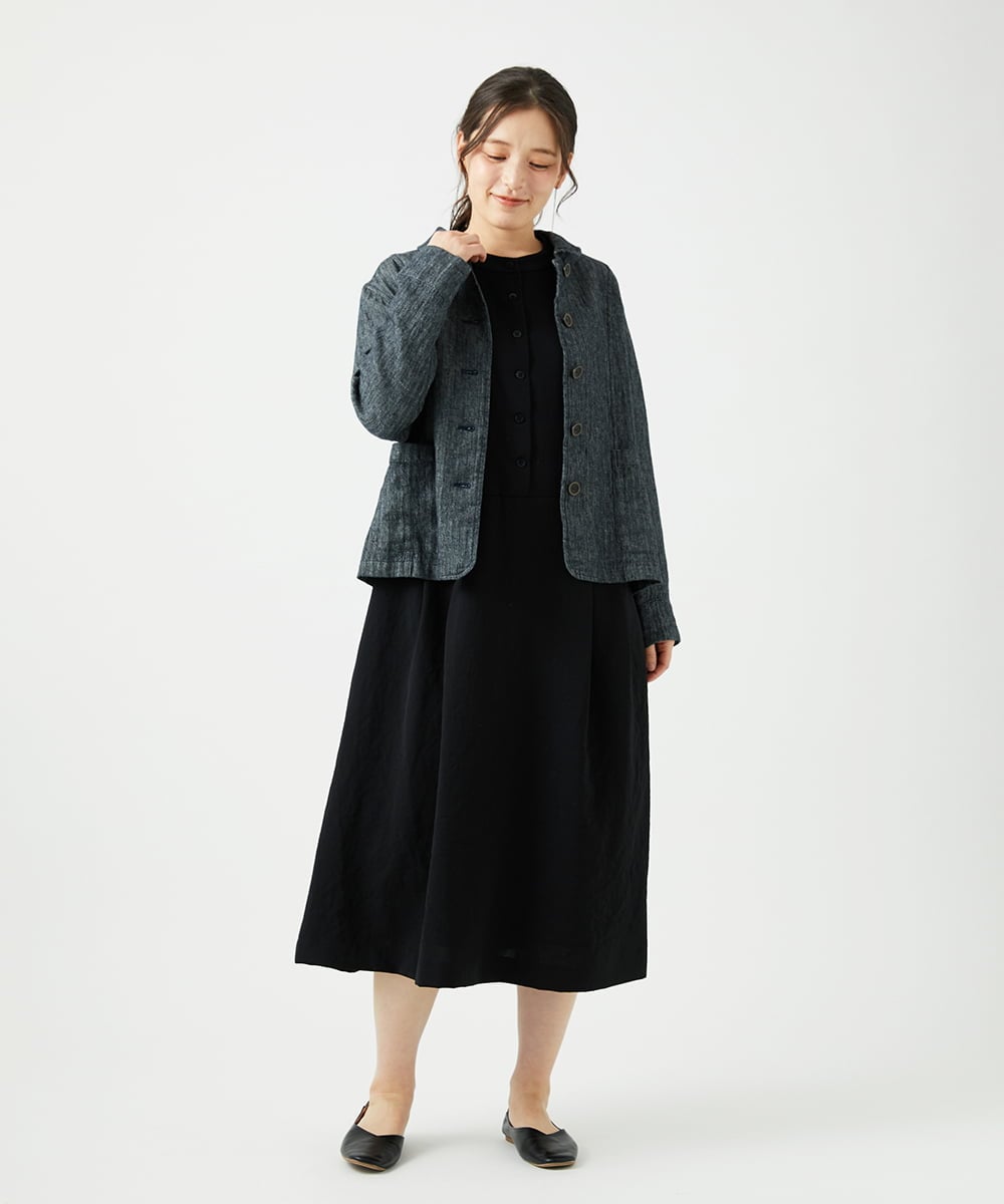 NGEEF05450 GIANNI LO GIUDICE(ジャンニ ロ ジュディチェ) [日本製]ヴィンテージタンブラーワンピース ブラック