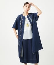 NGEGA20430 GIANNI LO GIUDICE(ジャンニ ロ ジュディチェ) [洗える]コットンデニムワンピース ネイビー